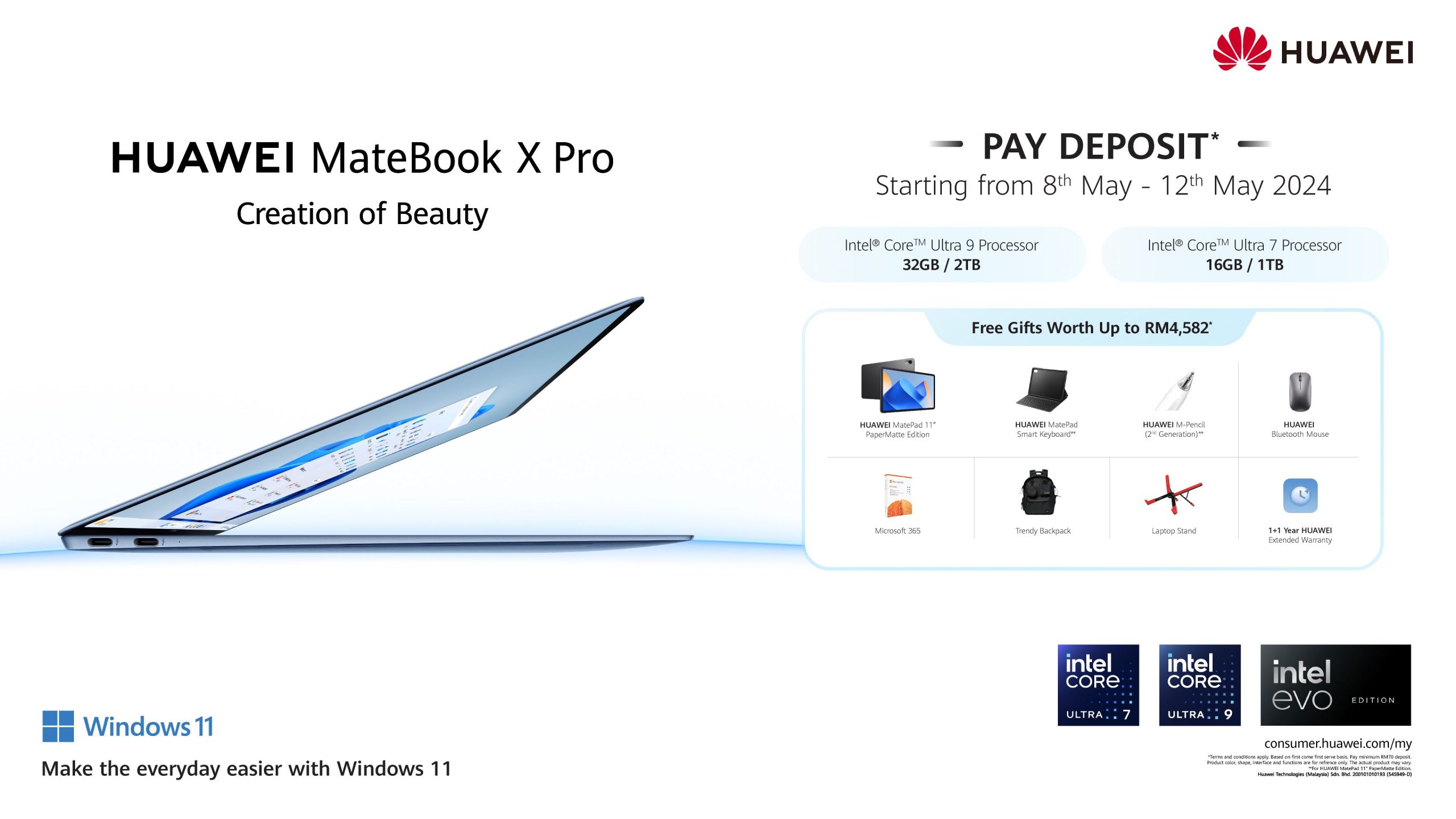 Huawei MateBook X Pro 2024 Pre Order Now For An Ultra Lightweight