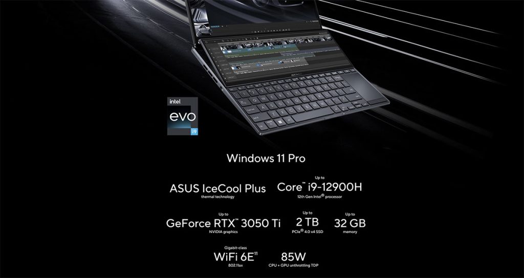 ASUS Zenbook Pro 14 Duo OLED max specs