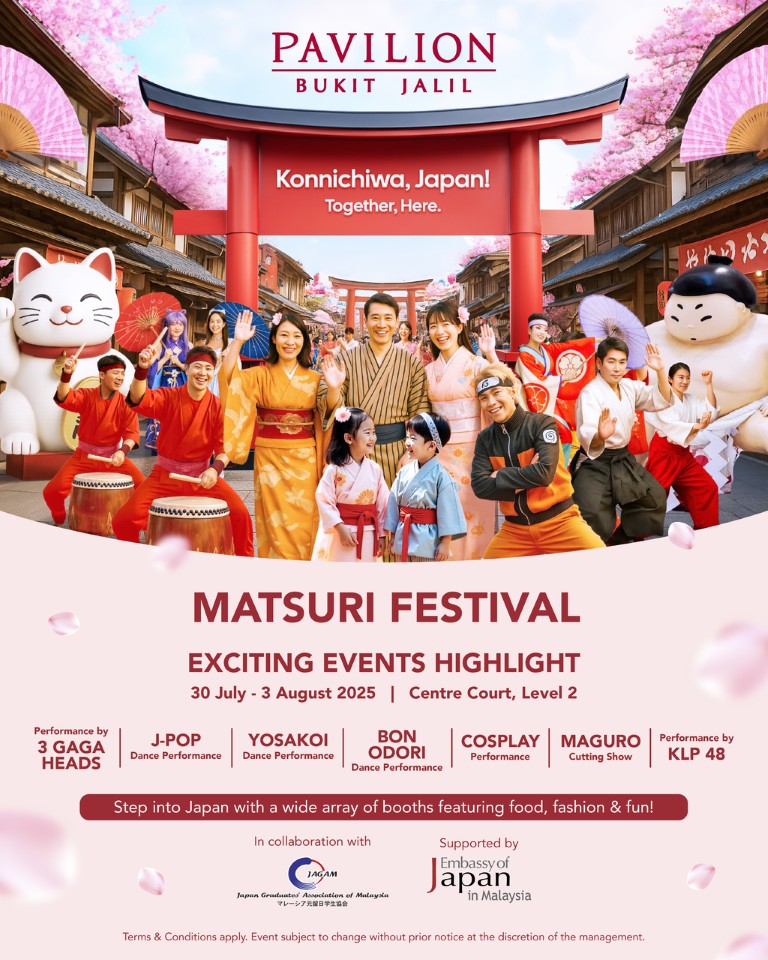 Pavilion Bukit Jalil Hosts "MATSURI Festival – Konnichiwa, Japan," Bringing Vibrant Japanese Culture to Malaysia 2 image of Pavilion Bukit Jalil Hosts "MATSURI Festival – Konnichiwa, Japan," Bringing Vibrant Japanese Culture to Malaysia - HelloExpress - 2