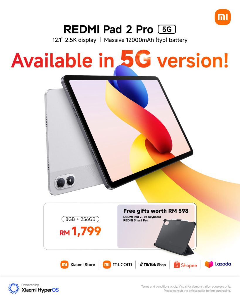 Unveiling the REDMI Pad 2 Series: Flagship Large-Screen Entertainment Arrives in Malaysia 🇲🇾 3 image of Unveiling the REDMI Pad 2 Series: Flagship Large-Screen Entertainment Arrives in Malaysia 🇲🇾 - HelloExpress - 3