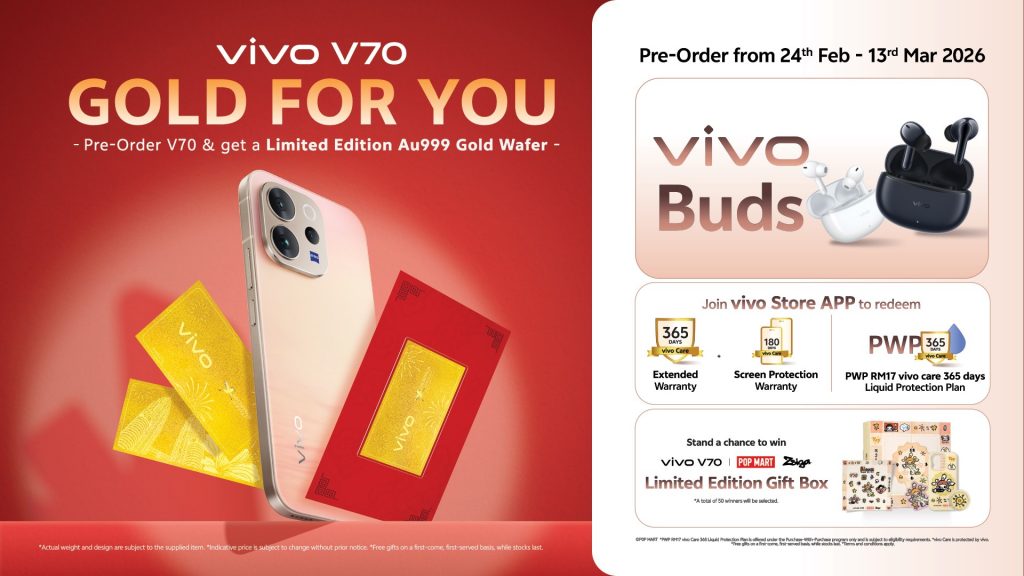 Golden Hour Redefined: vivo V70 Debuts in Malaysia with Exclusive AU 999 Gold Wafer 6 image of Golden Hour Redefined: vivo V70 Debuts in Malaysia with Exclusive AU 999 Gold Wafer - HelloExpress - 6