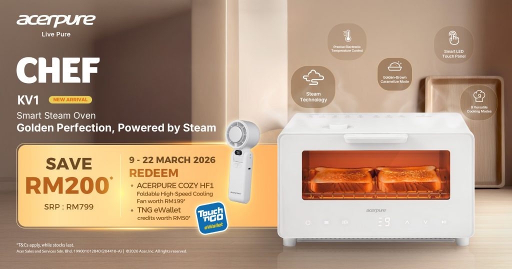 image of Acerpure CHEF KV1 Smart Steam Oven Arrives in Malaysia — Solve the Dry Food Problem for RM599 - HelloExpress - 3