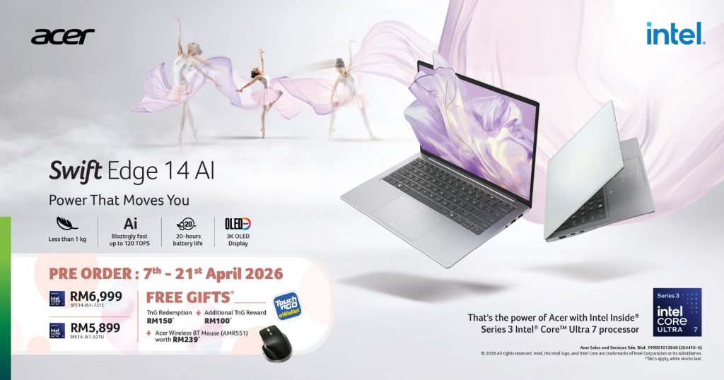 image of Acer Malaysia Launches Swift AI Laptops and Aspire S Series All-in-One Desktops — Intel Core Ultra Series 3 - HelloExpress - 13
