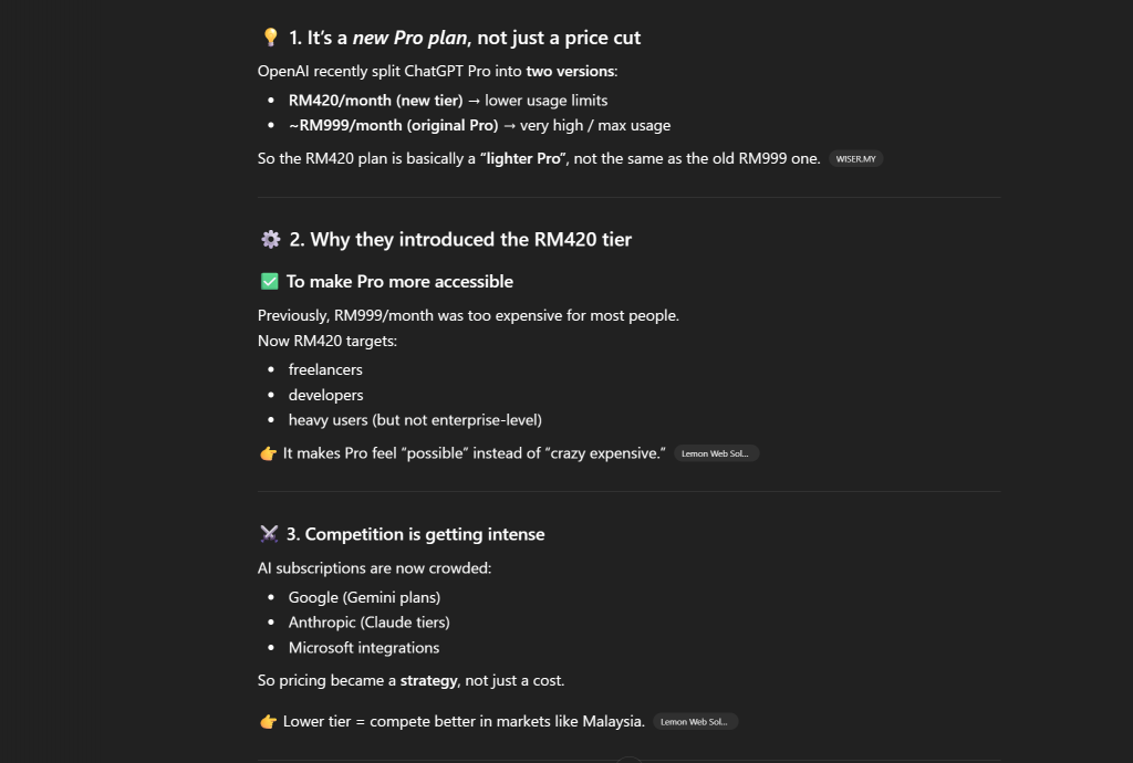 ChatGPT Pro Malaysia Price Drops to RM420 — AI Premium Access Now More Accessible 5 image of ChatGPT Pro Malaysia Price Drops to RM420 — AI Premium Access Now More Accessible - HelloExpress - 5