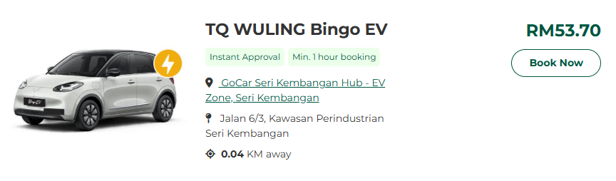 image of TQ Wuling Bingo is Now Available for Rental in Malaysia via GoEV - HelloExpress - 5