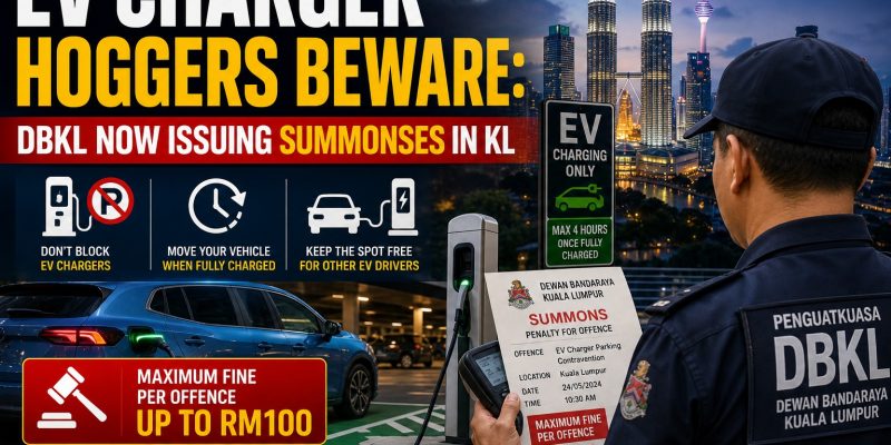 image of EV charger hoggers beware: DBKL now issuing summonses in KL - HelloExpress - 1