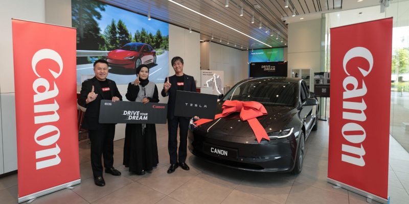 image of Canon Malaysia "Drive Your Dream" Campaign Gives Away Tesla Model 3 to Lucky Winner - HelloExpress - 1