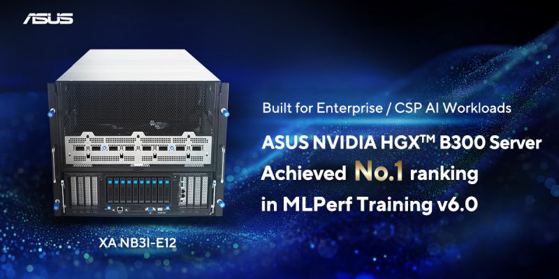 ASUS XA NB3I-E12 AI Server Powered by NVIDIA HGX B300 Tops MLPerf Training v6.0 Across Llama 3.1-8B and GPT-OSS-120B 1 image of ASUS XA NB3I-E12 AI Server Powered by NVIDIA HGX B300 Tops MLPerf Training v6.0 Across Llama 3.1-8B and GPT-OSS-120B - HelloExpress - 1