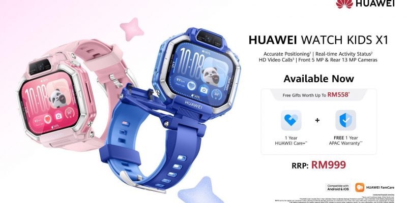 image of HUAWEI Watch Kids X1 Series Lands in Malaysia — Smartwatch for Children with 360° Rotatable Display, 13MP Camera, and Parental Controls - HelloExpress - 1