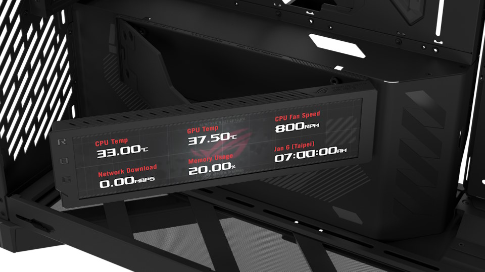 Three ROG Eurux GR120 ARGB fans with red ARGB lighting