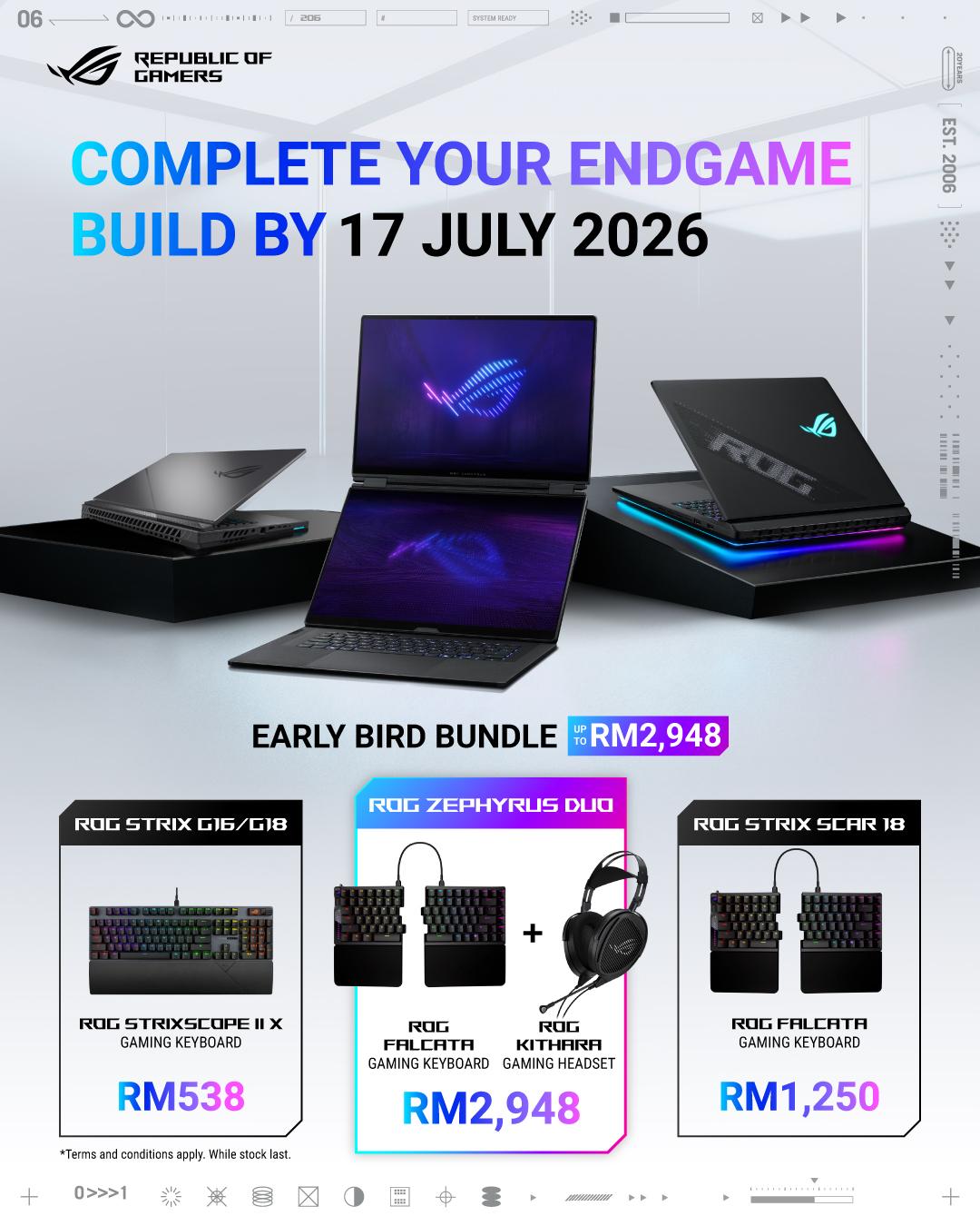 ASUS ROG 2026 early-bird bundle tiers worth up to RM2,948