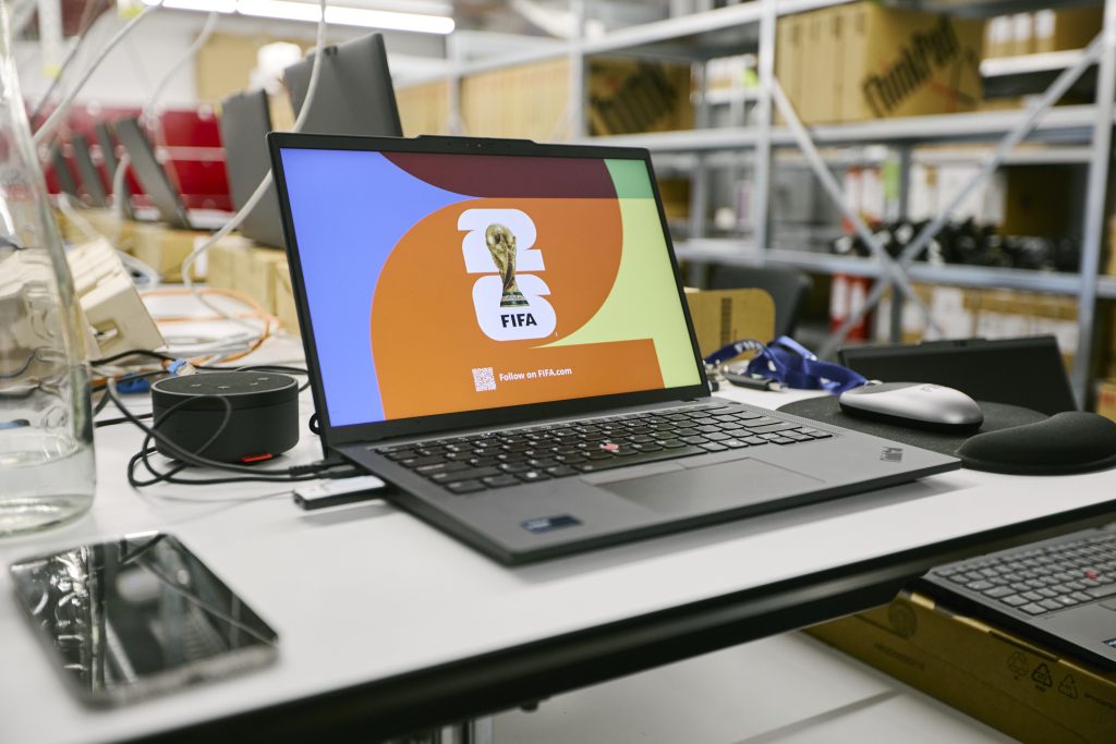 Lenovo Hybrid AI Is Powering Live Sport at Global Scale — From FIFA World Cup 2026 to Formula 1 6 Lenovo ThinkPad displaying FIFA World Cup 2026 branding
