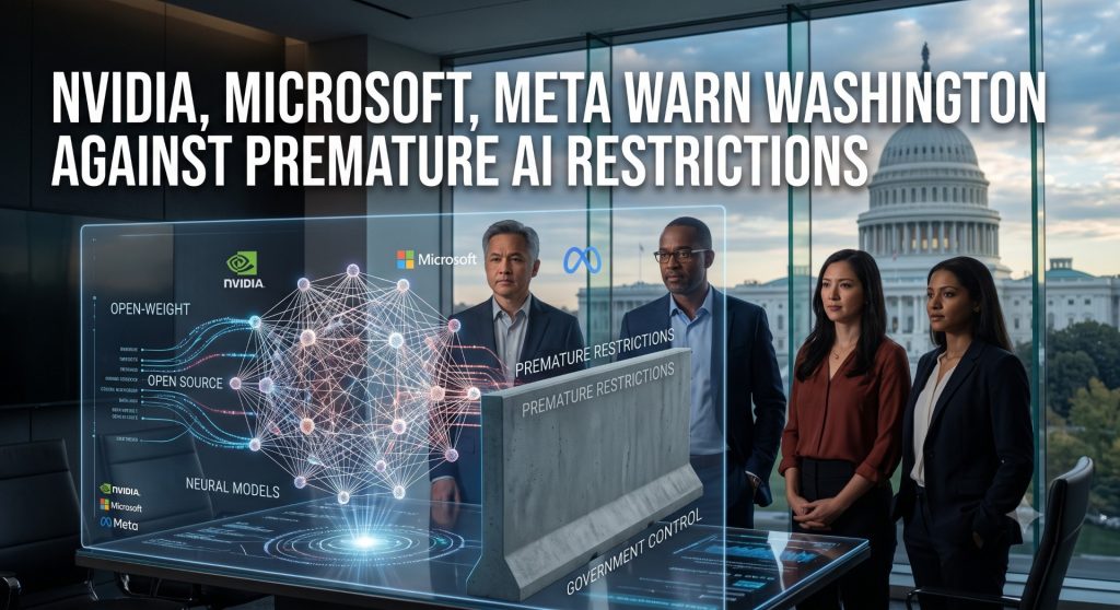 image of Nvidia, Microsoft, Meta Warn Washington Against "Premature" Open-Weight AI Restrictions - HelloExpress - 2