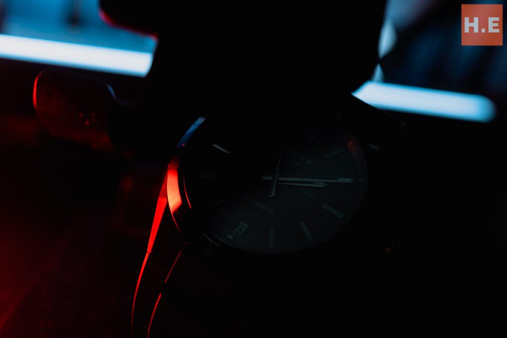 Casio Edifice EFK-100XPB Quick Review — forging its mark in history 9 Casio Edifice EFK-100XPB has very weak lume.