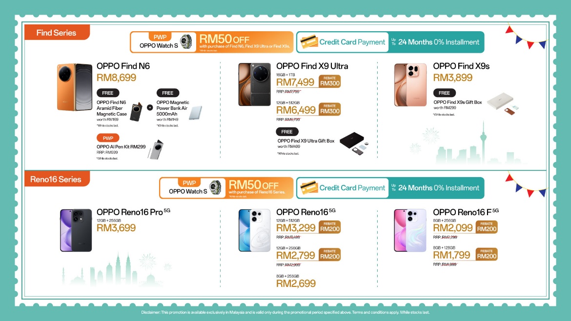 OPPO Launches 'Semangat Kebangsaan Bersama OPPO' Merdeka Campaign with Up to RM300 Rebates and 0% Instalments 4 OPPO Merdeka campaign banner with smartphones and IoT devices