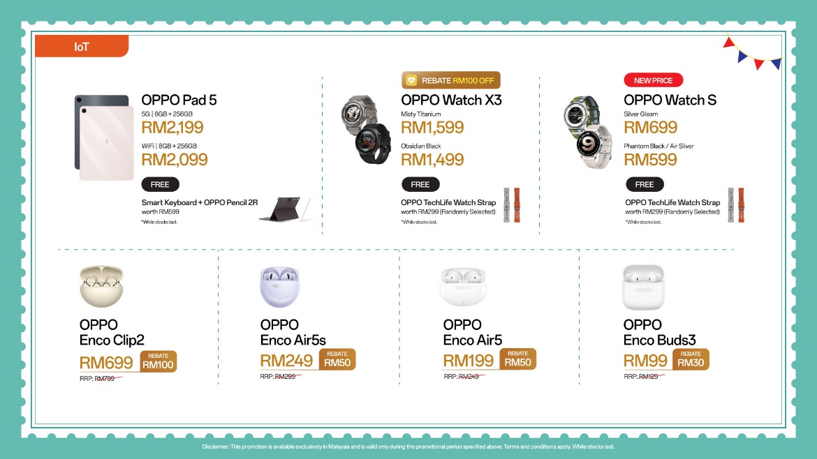 OPPO Launches 'Semangat Kebangsaan Bersama OPPO' Merdeka Campaign with Up to RM300 Rebates and 0% Instalments 6 OPPO smartphone and IoT ecosystem devices