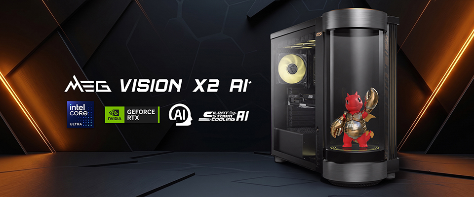 MSI Malaysia 2026 Product Reveal — Complete Round-Up of 8 MEG, MPG and PRO MAX Products 6 MEG Vision X2 AI+ — flagship gaming desktop with AI Holostage and LuckyClaw Agentic AI companion