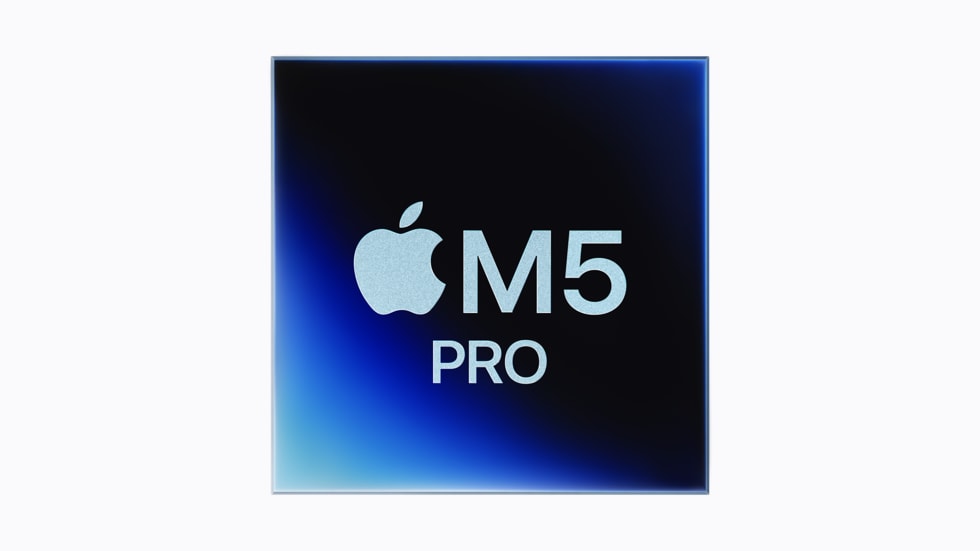 Apple M5 Pro chip close-up showing the die