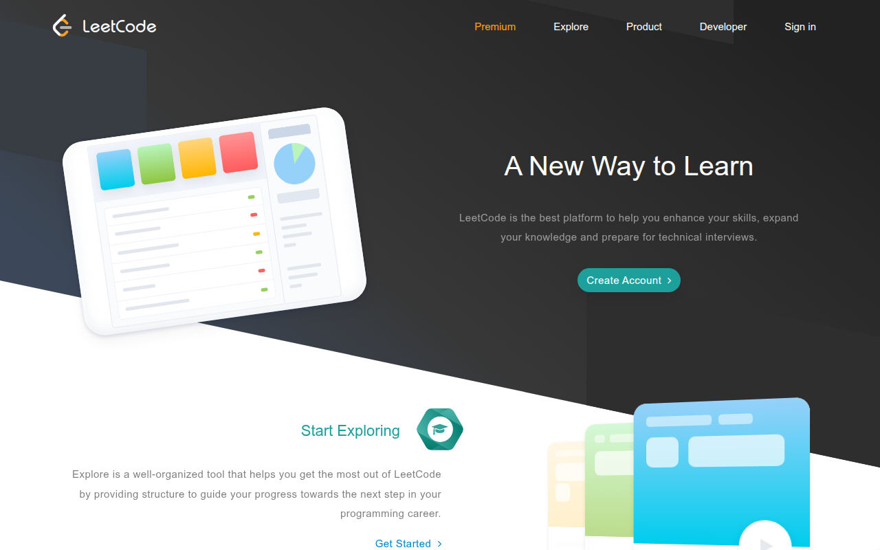 Leetcode home page