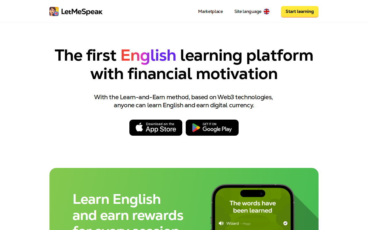 Letmespeak home page