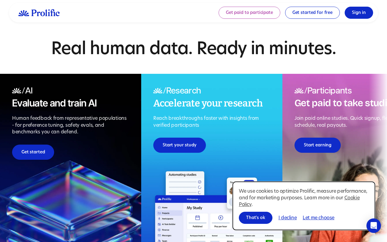 Prolific home page